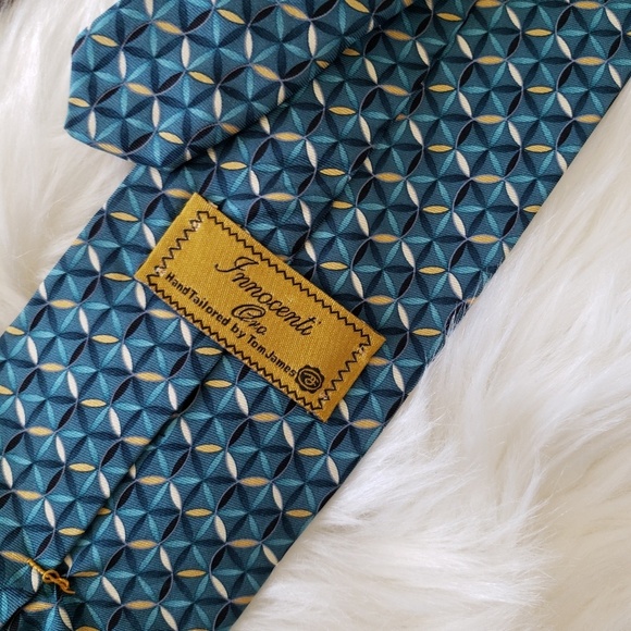 Men's Vintage 90's Silk Abstract Geometric Print Ties - Picture 4 of 6